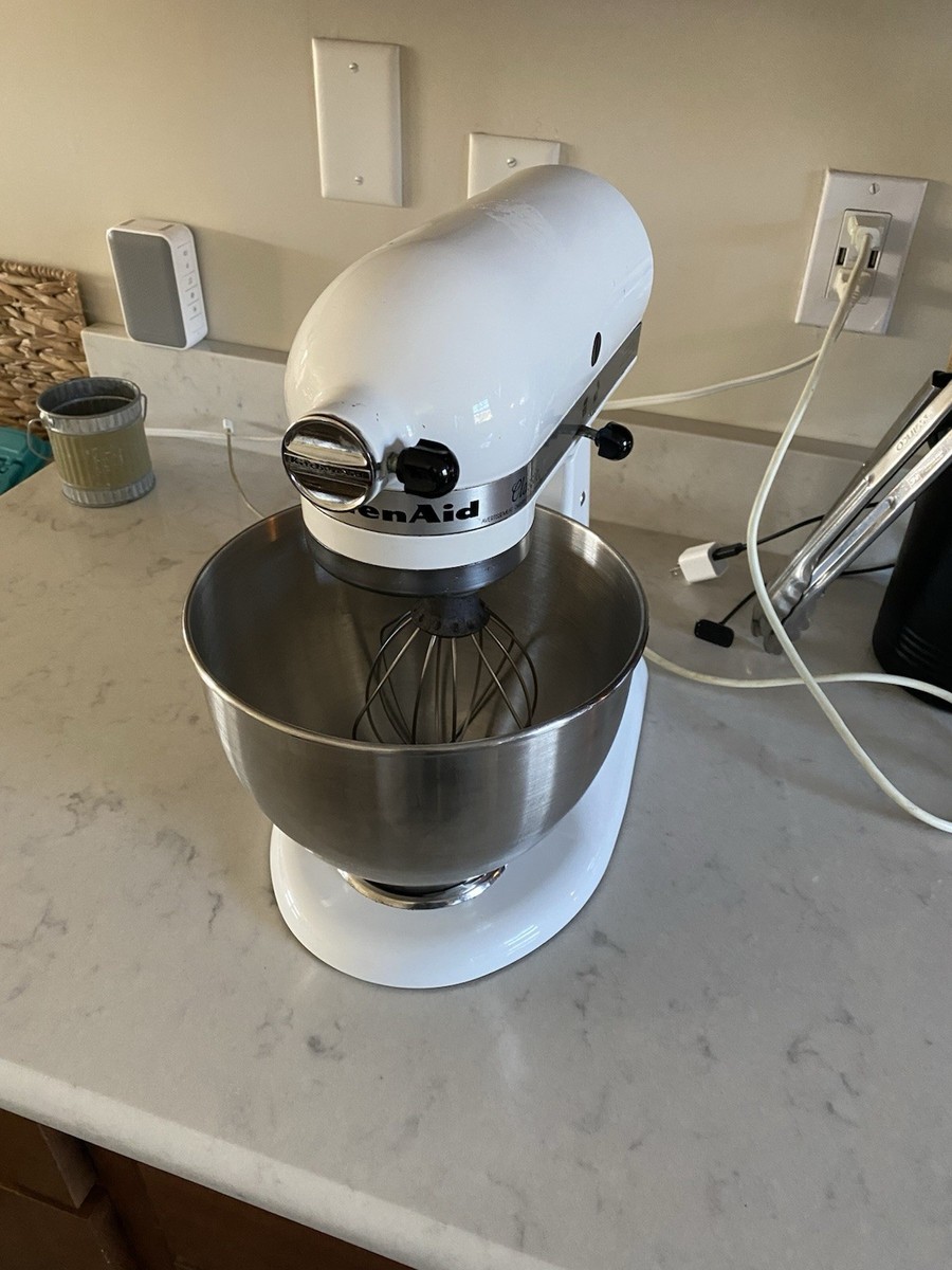 KitchenAid Classic Stand Mixer K45SSWH 250W White w/ Stainless