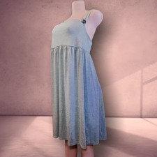 Motherhood Maternity Knit Grey Tunic Bib Top Mini Dress XL Made in USA Y2K Gray