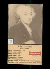 1992 LITTLE DEBBIE U.S PRESIDENTS #2 JOHN ADAMS