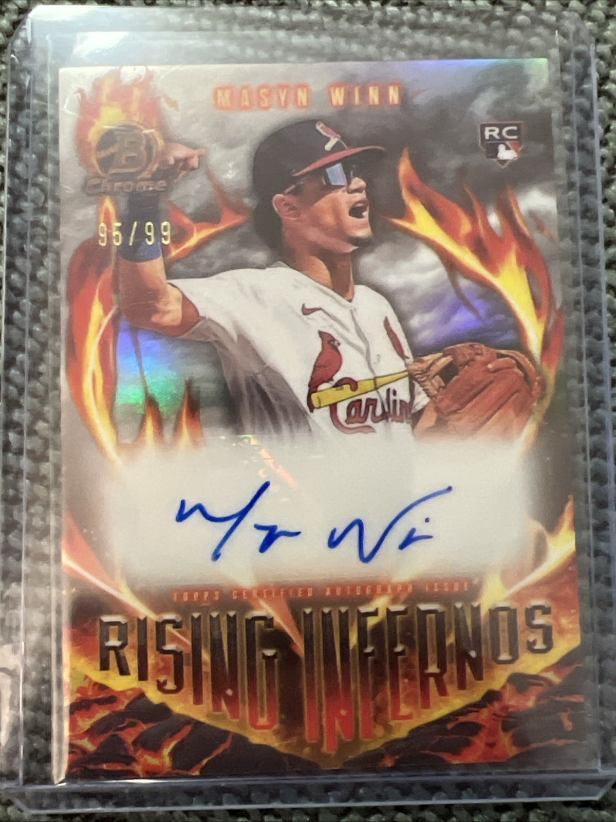 2024 Bowman Masyn Winn RC Rising Infernos Auto /99 - St. Louis Cardinals