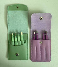 4-Piece Eyebrow Tweezers Set with Travel Case