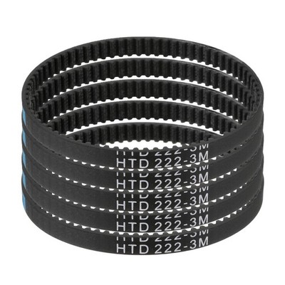5pcs HTD-3M Rubber Timing Belt 74 Teeth, 222mm Pitch Length x 6mm Width