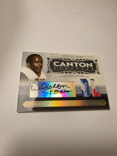 2006 National Treasures Canton Classics Deacon Jones Game Used Patch Auto /20
