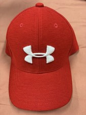 Under Armour UA Boys Red w/White logo Classic Fit Youth s/m Cap Hat