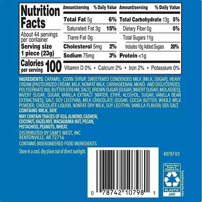 Chocolate ao leite caramelos macios de sal marinho, chaleira cozida com manteiga de verdade, 36 oz - Imagem 2 de 4