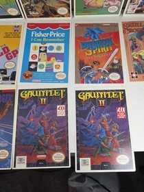 Lot Of 17 NES Vintage Vid Pro Cards Hydlide Iron Sword Dragon Spirit Gauntlet