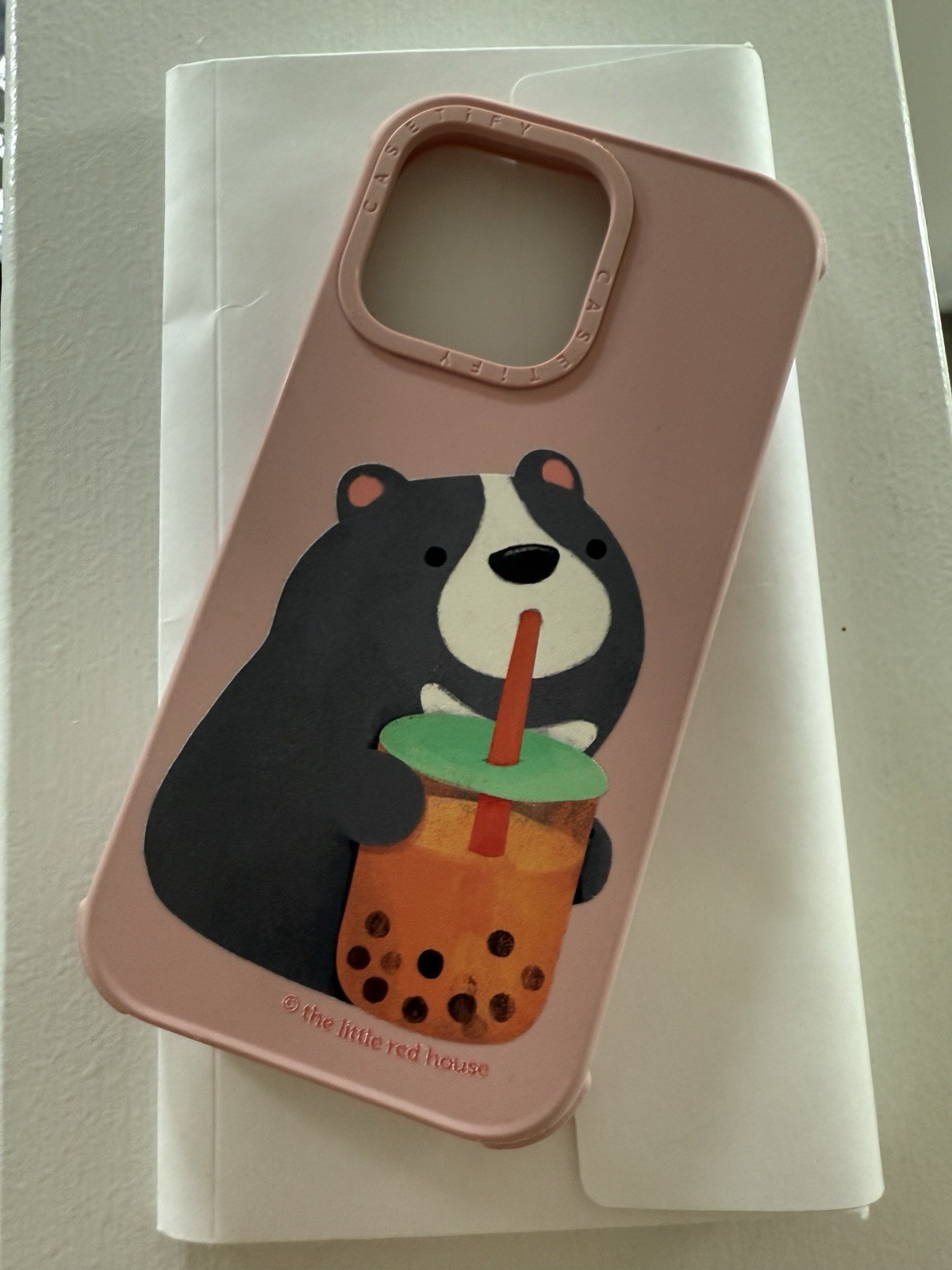 Light Pink Bear Drinks Boba iPhone 13 Pro Case by Casetify-image