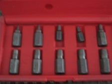 Snap-on 10pc Screw Extractor Set 18 - 1332 Hex Head Multispline Rex10a Usa