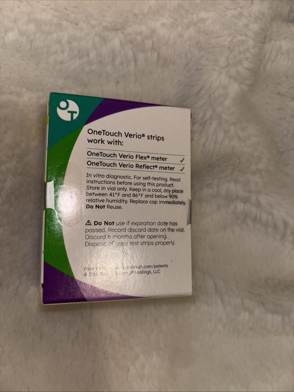 New One Touch Verio Glucose Diabetic Test Strips 60 Ct Exp 2027