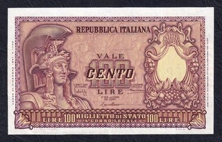 100 lire Italia Elmata 1951 – SUP / FDS