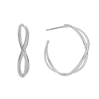Silverly .925 Sterling Silber Doppelzimmer ÜBerlappend Creolen Orhstecker