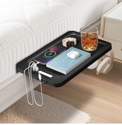 Bedside Shelf for Dorm Bunk Bed with USB Charging Port and AC Outlets, Bunk B...