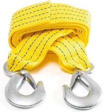 Heavy Duty Tow Strap Recovery Rope W Hooks For Cars 10000lbs Break Strength
