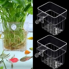 2-Pack Clear Hanging Aquarium Plant Holders - Fits Up to 0.8in Tank Edges