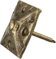 25 PCS Square Art Upholstery Nails Tacks 5/8x5/8 Inch 17x17mm Antique Brass