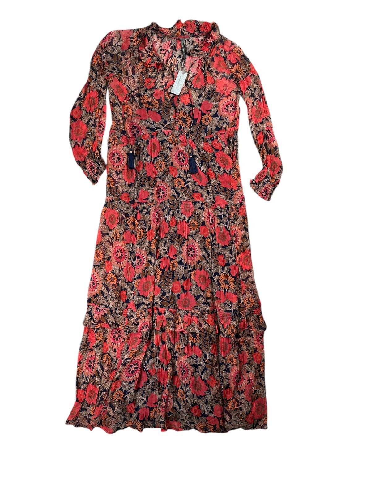 Anthropologie Marais Printed Chiffon Maxi Dress Floral Dress XS Petite NWT