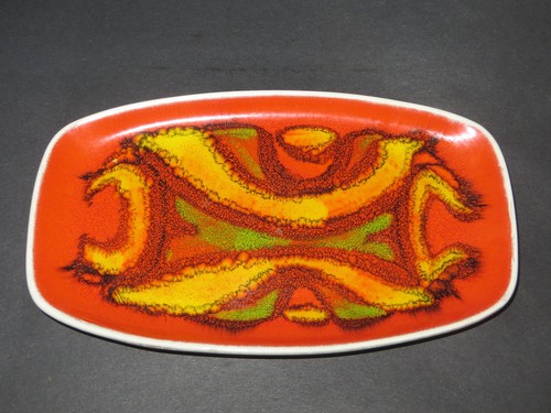 Poole Pottery Abstract Plate / Dish Retro Art Deco By Bennett Cutler 1971-77 - Picture 2 of 5