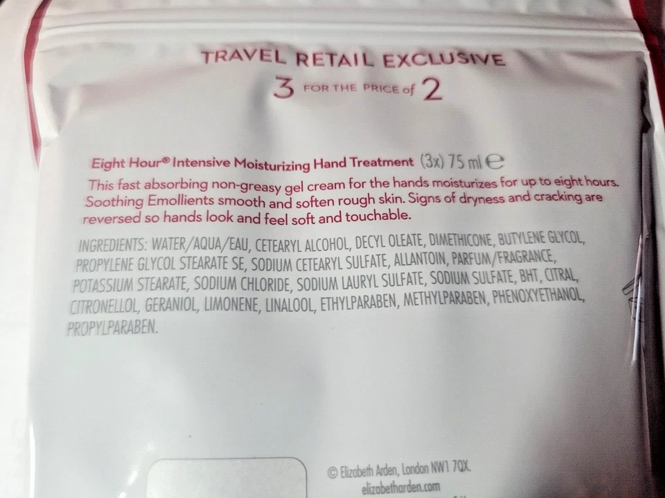 3PK ELIZABETH ARDEN 8ª HORA CREMA HIDRATANTE INTENSIVA TRATAMIENTO DE MANOS 2,3 OZ Foto 3 de 4