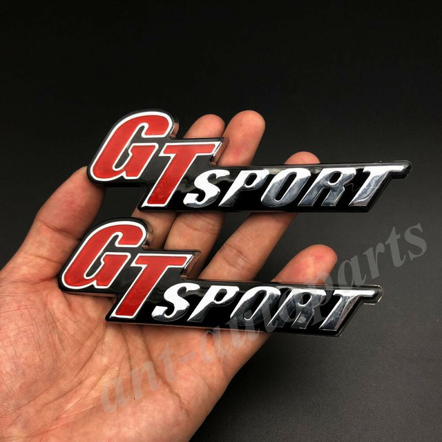 2x 3D GTSPORT Great Tuning Sport Car Trunk Rear Badges Emblem Decal