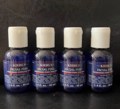 Lot of 4 x Kiehl's FACIAL FUEL Energizing Tonic for Men 1.4oz/40ml Each=160ml