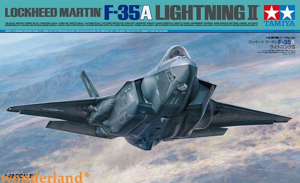 Tamiya 61124 1/48 Lockheed Martin F-35A LIGHTNING II w/Stealth/AtoA/Beast Mode