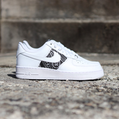 Custom Air Force 1 Low Black Bandana Sneaker