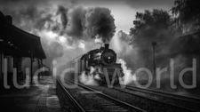 AI Art Vintage Steam Train Digital Image Picture Wallpaper Background Desktop