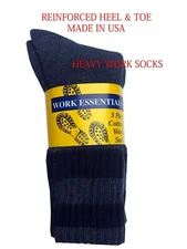 MEN'S WORK BOOTS SOCKS 3/6-Pack  Fits Shoe Sz. 8-12 Made in U.S.A  " HEAVY DUTY"