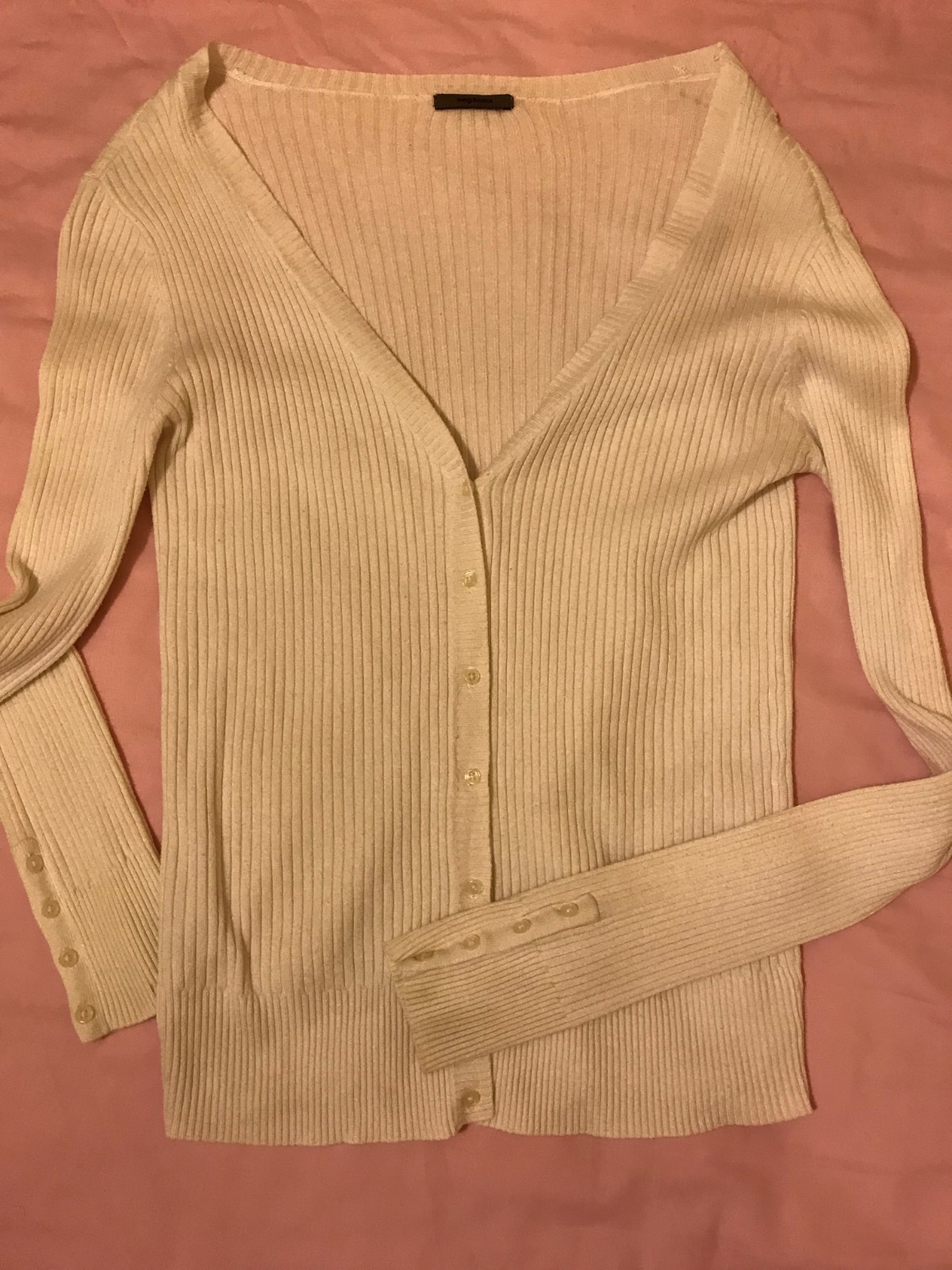 Mango Women's White Knit Cardigan Size L thumbnail 3