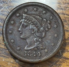 1844 Large Cent Original XF Details Way Below Greysheet CHRC