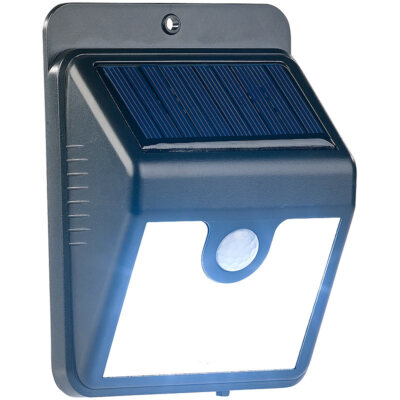 Luminea Solar-LED-Wandleuchte mit Bewegungssensor & Nachtlicht-Funktion, 50 lm