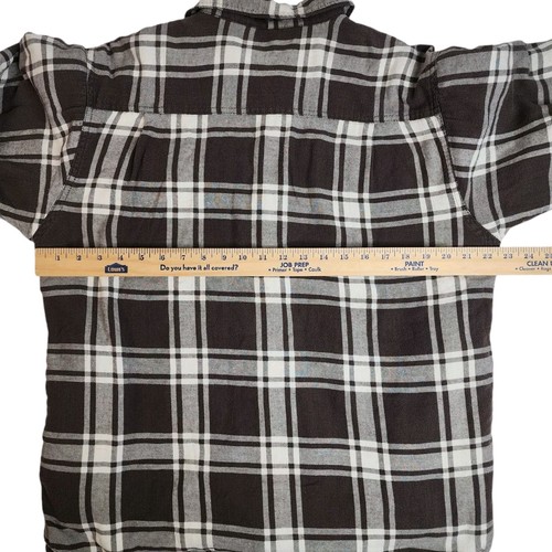 Wrangler Sherpa Lined Flannel Button Up Shirt Men's M Long Sleeve Plaid Brown - Picture 5 of 7