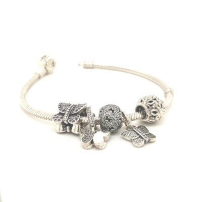 Authentic Pandora 925 Assorted Butterfly design slide bead dangle Charms  NEW