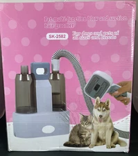 Pet Grooming Vacuum Kit Dog Cat - Sucks & Blows 7 Accessories Low Noise