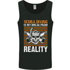 Scuba Diving is My Break From Reality Funny Diver Mens Vest Tank Top
