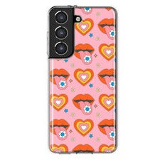Mundaze Case for Samsung Galaxy S22 Cover Retro Groovy Hearts