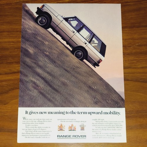 RANGE ROVER PRINT AD MAGAZINE ADVERTISEMENT LAND ROVER UPWARD MOBILITY - Picture 3 of 4