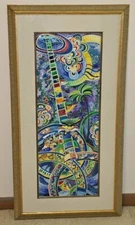 Raphael Abecassis , Original Painting, Framed/Matted, OOAK, 20.5"x39.25", Signed