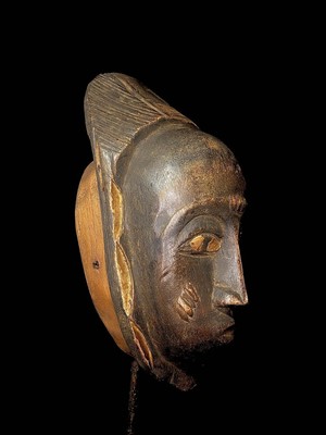 Vintage African Guro Mask Unique Tribal Wood Art Collectible Home Decor Pie-5245
