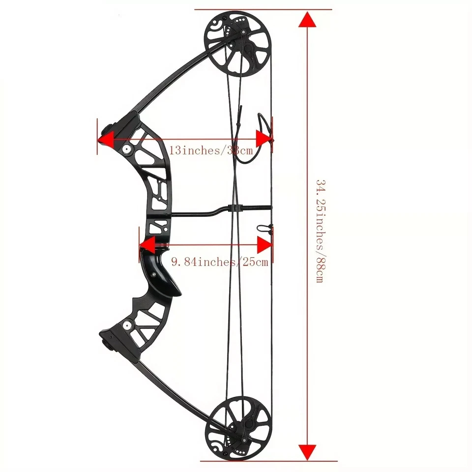 30-70Lbs Compound Bow Kit, 19"-30" Draw Length For Adults Hunting Target RH - Image 2 of 4