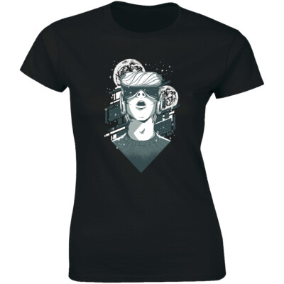 Boy Watching Movie In Virtual Reality Box Beautiful Gift Tee Idea Women's Tshirt