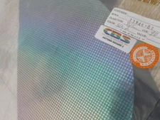 Dichroic Glass:CBS 90 COE Squares #2 RAINBOW on Flat Thin Clear - 3"Sq