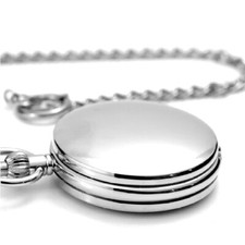 Silver Smooth Mechanical Double Full Hunter Skeleton Pocket Watch Men Gifts