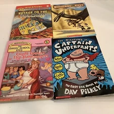 Lot of 4 Chapter Books Gr.2-4-Magic School Bus, Captain underpants and more