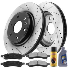 Front Disc Brake Rotors Pads And Brake Fluid For Buick Enclave Chevy Traverse IL