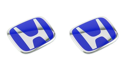 AUDM 2PCS BLUE FRONT REAR BADGE EMBLEM FOR ACCORD SEDAN 2018-2022