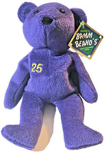 BAMM BEANO SALVINO'S 1998 McGWIRE 25 PLUSH PURPLE BEAR RETIRED PRISTINE COND