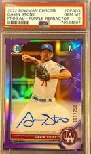 2022 Bowman Chrome Gavin Stone Purple Refractor Auto /250 PSA 10