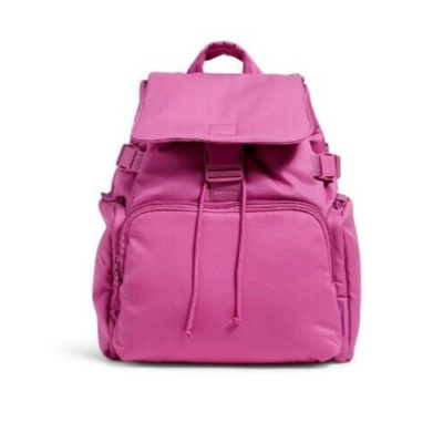 Vera Bradley Recycled Cotton Backpack / Bookbag in rich orchid. Vera Bradley Recycled Cotton Utility Backpack in RICH ORCHID  main image 4