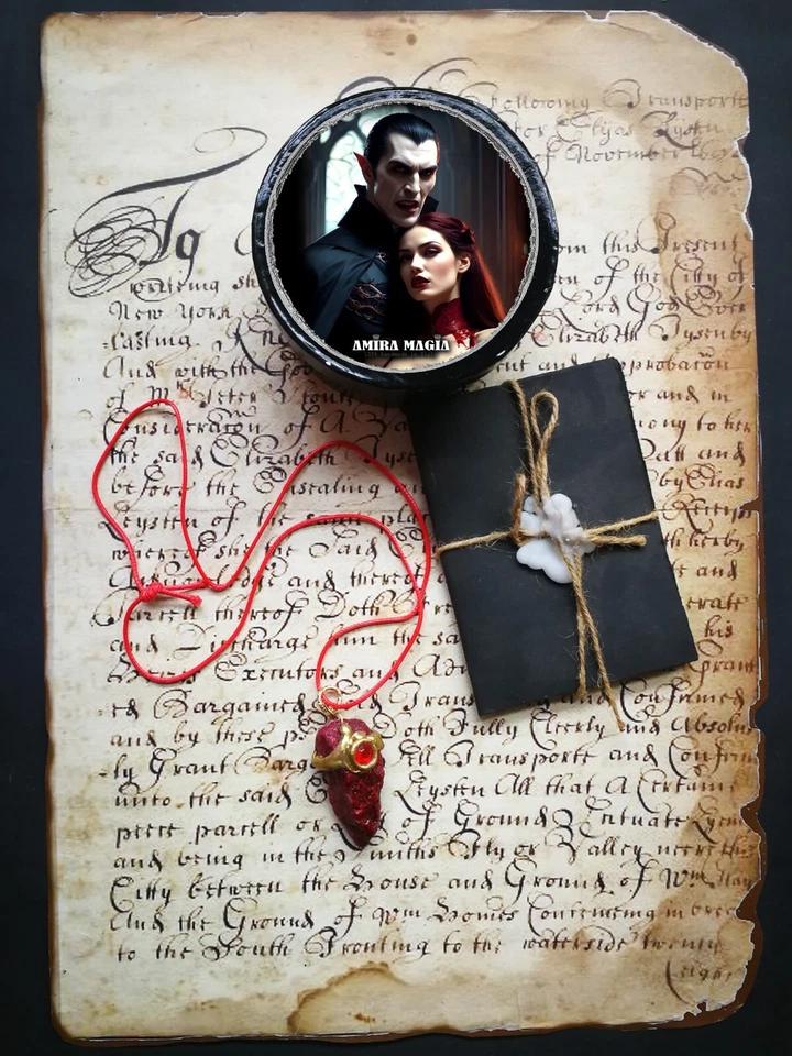 Uncut Gemstone Pendant Spirit Blood Vampire Blessing Spell Amulet Raw Stone Red - Image 4 of 4